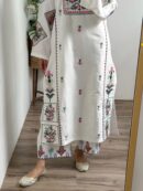 WHITE VIOLET EMB 2PC