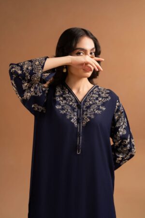 Blue Topz – Premium Linen Stitched 2-Piece Set